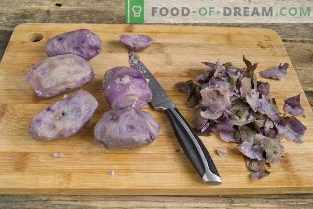 Fastensalat mit violetten Kartoffeln