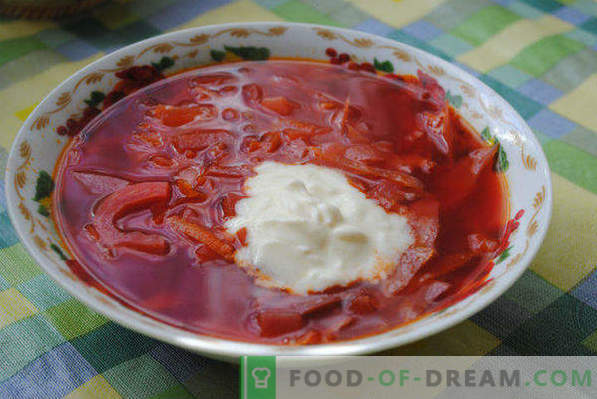 Borsch with beet and cabbage, recipes of classic, Russian, Ukrainian