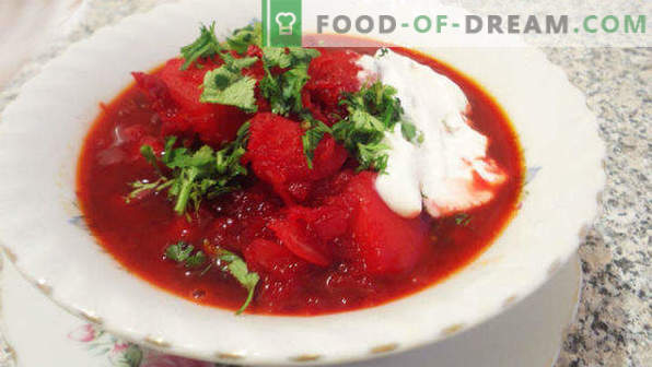 Borsch with beet and cabbage, recipes of classic, Russian, Ukrainian