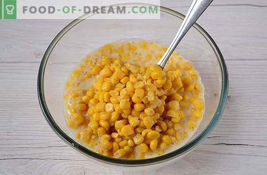Frittelle con mais: usare il mais in scatola dalle lattine! Ricetta fotografica dell'autore per i pancake con mais su kefir