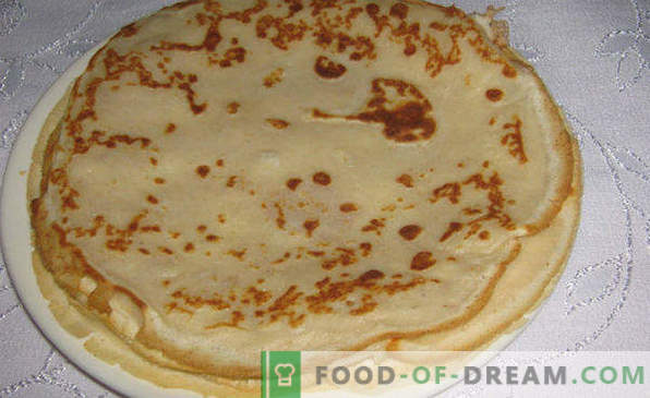 Pancakes su latte acido, ricette spesse, sottili, openwork, lussureggianti