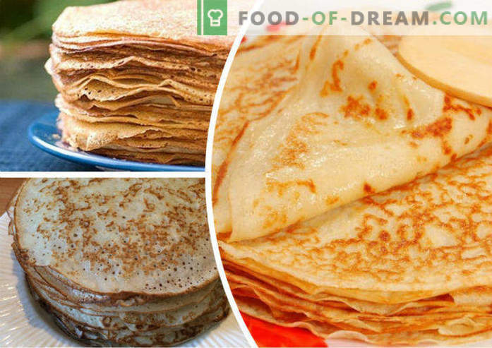 Pancakes su latte acido, ricette spesse, sottili, openwork, lussureggianti