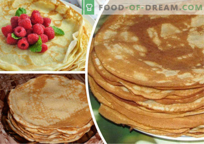 Pancakes su latte acido, ricette spesse, sottili, openwork, lussureggianti