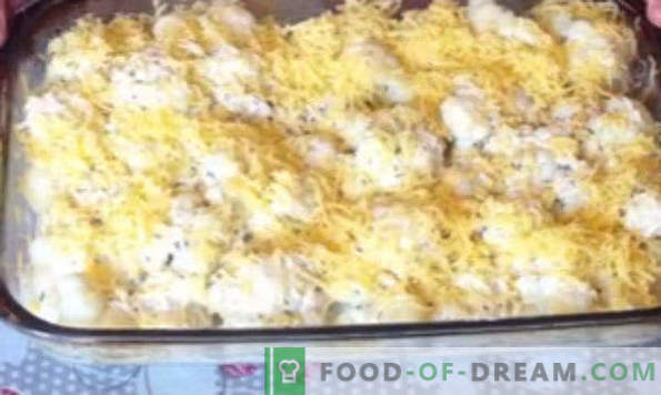 casseruola di cavolfiore in forno, ricette con formaggio, uovo, pollo, carne macinata, zucchine