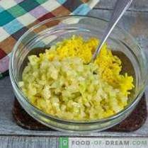 Semplice e gustosa insalata di fegato di merluzzo con riso dorato