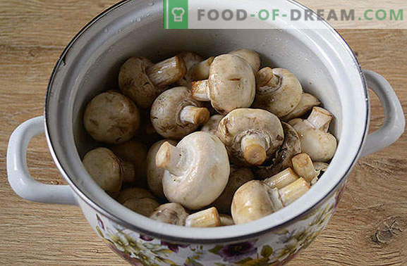 Champignon marinati veloci: il segreto della marinata all'aceto. Foto-ricetta per la preparazione di champignons marinati