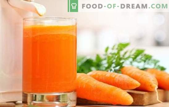 Succo di carota a casa: vitamine solide! Ricette di succo naturale di carota e cocktail con la sua partecipazione