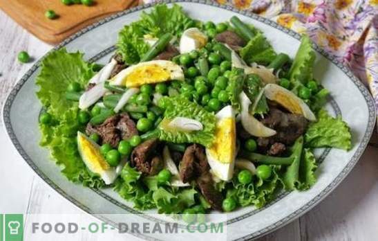 Nutriente insalata deliziosa con fegato e fagioli: ricette collaudate. Varianti di insalata con fegato e fagioli, con e senza maionese