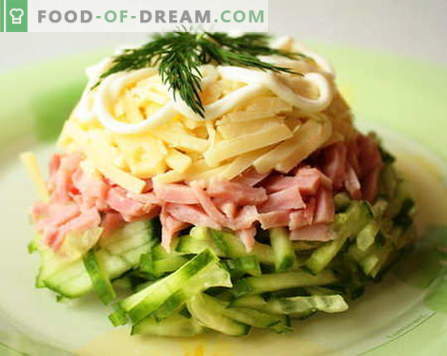 Insalate con prosciutto - le migliori ricette. Come cucinare correttamente e gustoso un'insalata con prosciutto.