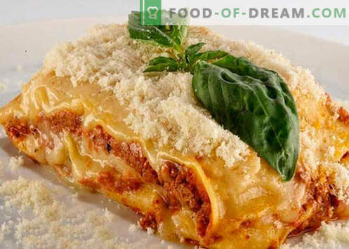 Lasagna con funghi - le ricette giuste. Come preparare velocemente e gustose le lasagne con i funghi.