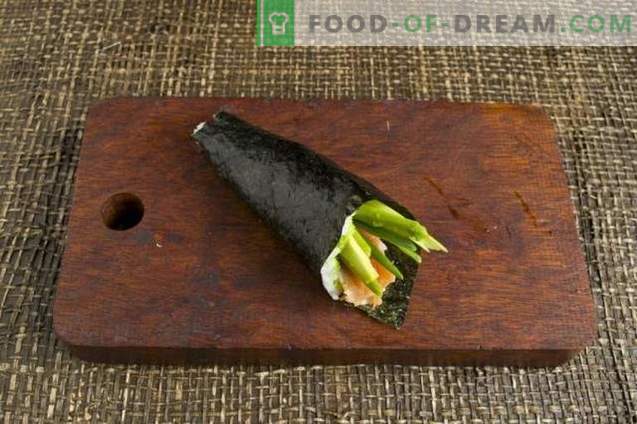 Temaki sushi con avocado e trota