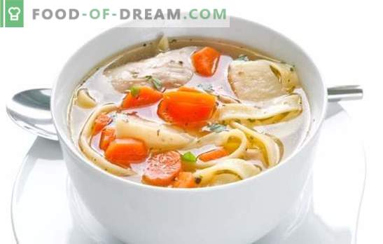 Zuppa di spaghetti di pollo - zuppa di mamma. Come cucinare zuppa di pollo con tagliatelle, funghi, polpette e verdure