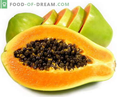 Papaya - descrizione, proprietà utili, uso in cucina. Ricette con papaia.