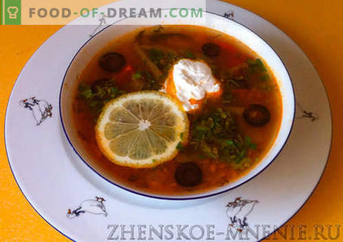 Squadra zuppa Solyanka - una ricetta con foto e descrizione passo-passo