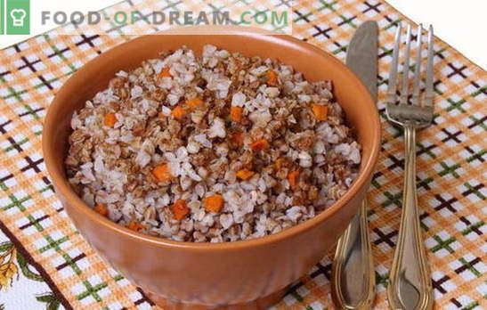 Grano saraceno con carote - porridge intelligente! Ricette per cucinare il grano saraceno con carote e con cipolle, pomodori, funghi, pollo, uova