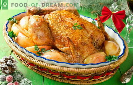 Pollo con mele al forno - questo non è uno scherzo! Ricette pollo aromatizzato con mele al forno: intero e fette