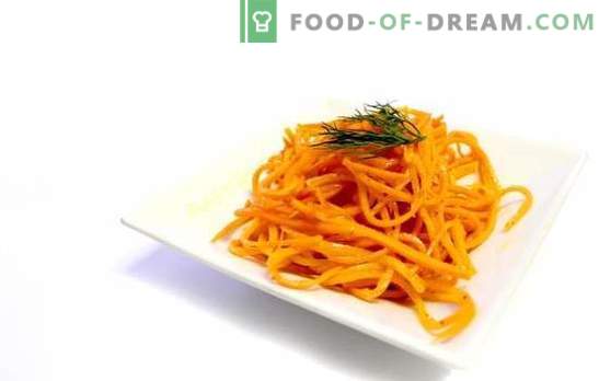 Carote reali coreane a casa - snack salato. Ricette autentiche carote coreane con additivi