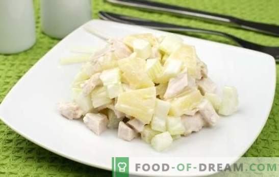 L'insalata con ananas e petto di pollo è un'esotica famigliare. Ricette per cucinare insalata con ananas e petto di pollo