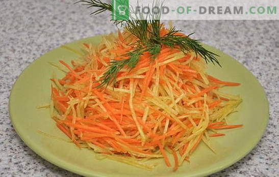 Ravanello leggero rinfrescante e insalata di carote. Le migliori opzioni per una dieta di insalata di ravanello e carota con diversi condimenti