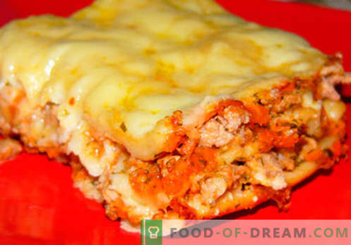 Lasagna a casa - le ricette giuste. Come preparare velocemente e gustose le lasagne a casa.