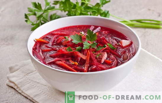 Borsch senza carne - per digiuno, dieta e vegetarismo! Le migliori ricette per il borscht senza carne con fagioli, funghi, lenticchie, crauti