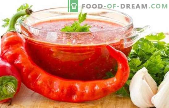 Adjika di pomodori e aglio per l'inverno: un tema caldo di preparazioni fatte in casa. 7 migliori ricette adjika di pomodori e aglio per l'inverno