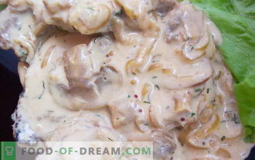 Salsa alla crema con funghi - le migliori ricette. Come preparare una salsa cremosa cremosa e saporita con i funghi.