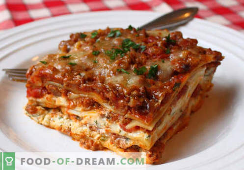Lasagna classica: le ricette giuste. Come cucinare velocemente e gustose lasagne classiche.