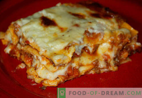 Lasagna classica: le ricette giuste. Come cucinare velocemente e gustose lasagne classiche.