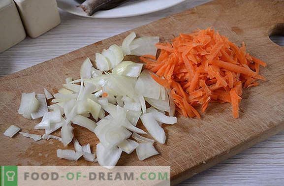 Merluzzo sotto verdura - gustoso, caldo e freddo! Ricetta step-by-step dell'autore con una foto: come cucinare un nasello sotto una pelliccia vegetale