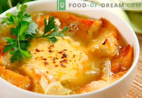 Zuppa di cipolle francese - ricette collaudate. Come cucinare correttamente e gustoso zuppa di cipolle francese.