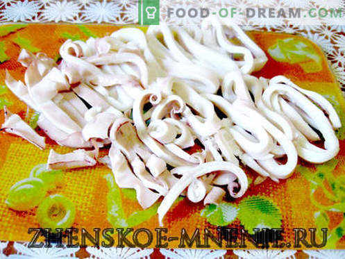 Insalata con calamaro - una ricetta con foto e descrizione passo-passo