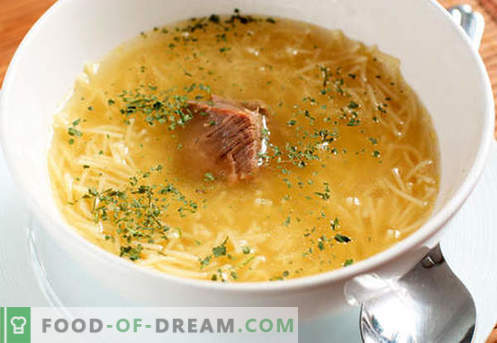 Zuppa di noodle - Ricette provate. Come cucinare correttamente e gustoso zuppa con la pasta.