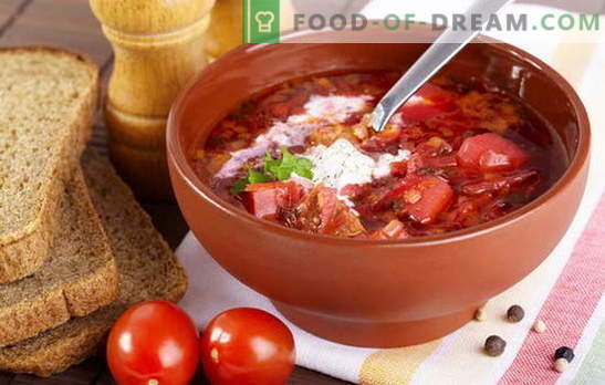 Come cucinare la zuppa? Insegna a tutti! Cuoci il borsch con barbabietole, crauti e cavoli freschi, fagioli, acetosella e puoi con lo spratto