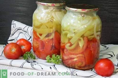 Insalata per l'inverno di peperoni e pomodori con l'aspirina - un metodo ideale per inscatolare