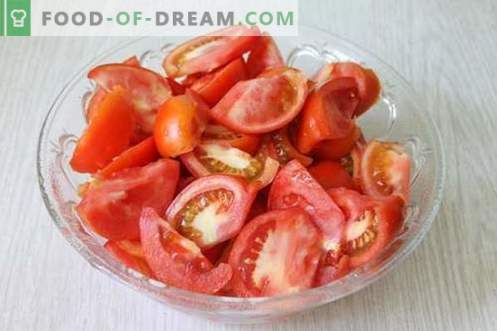 Insalata per l'inverno di peperoni e pomodori con l'aspirina - un metodo ideale per inscatolare