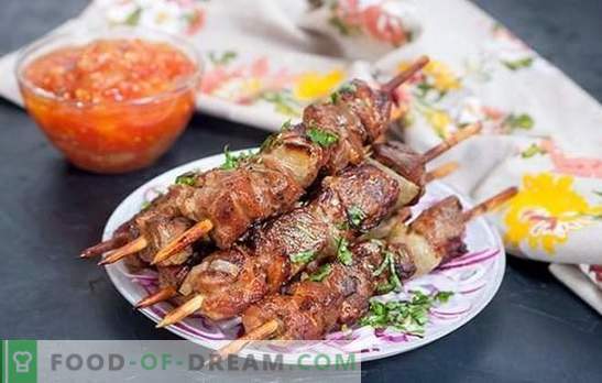 Shashlik di maiale al forno: nella manica, in un barattolo, sugli spiedini. La versione più semplice del kebab di maiale nel forno