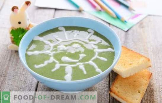 Purè di zuppa per bambini - piatti dal menu dello spazio! Una selezione di zuppe diverse per bambini con cereali, verdure, carne