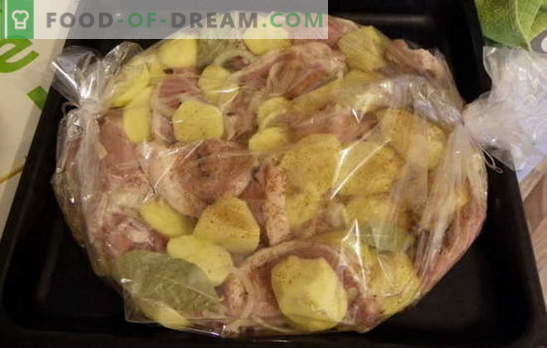 Cuocere le patate con la carne nelle loro maniche: ricette per i pigri? Succoso, rubicondo, piccante e 