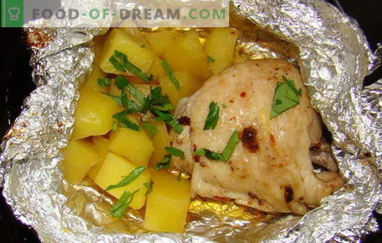 Pollo con patate al forno in carta stagnola - nuove ricette. Come cucinare il pollo con le patate al forno nella lamina