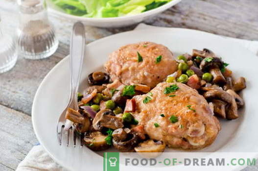 Pollo con funghi - le migliori ricette. Come cucinare correttamente e cucinare il pollo con i funghi.