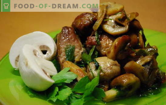 Carne con champignon - aroma e gusto. Ricette di carne con champignons: stufati, fritti, al forno, in padella, in una pentola a cottura lenta