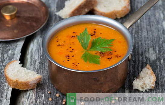 Semplici zuppe saporite di lenticchie rosse e verdi - tradizioni della cucina russa. Idee fresche per zuppe semplici di lenticchie diverse