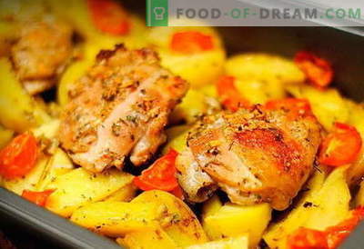 Pollo con patate al forno - le migliori ricette. Come cucinare correttamente e gustoso nel forno di pollo con patate al forno.