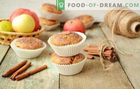 Muffin alle mele - cuocere velocemente, vengono mangiati all'istante! Semplici ricette di burro e dieta muffin con mele