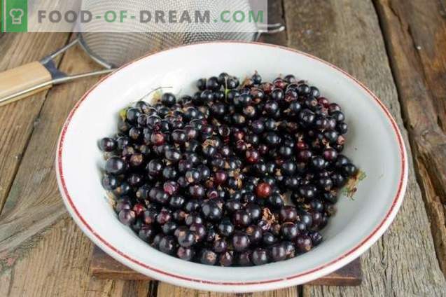 Ribes nero con zucchero per l'inverno del metodo di raccolta 