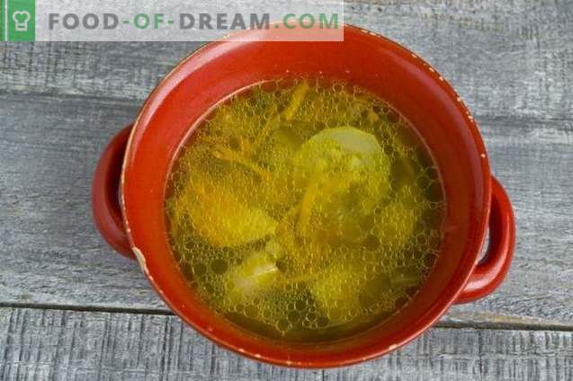 Zuppa di cavolo fresco con pollo e lattuga