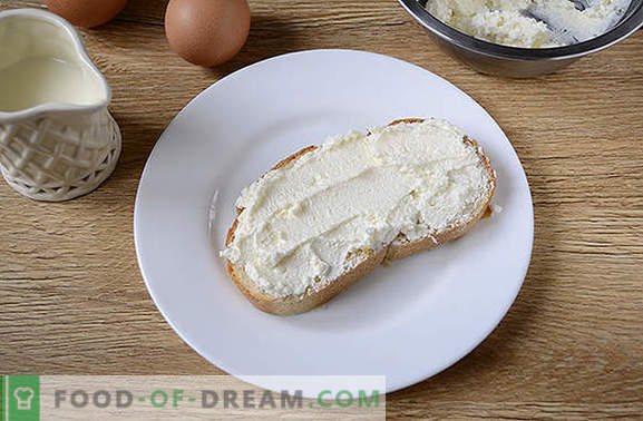Crostini con ricotta - un approccio creativo alla colazione! Una versione veloce di una ciambella di ricotta o cheesecake: crostini fritti con ricotta