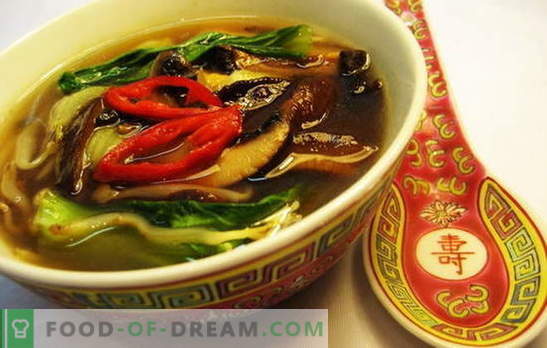 Zuppa cinese - sulla via della saggezza orientale. Ricette di zuppe cinesi con pasta, riso, frutti di mare, pomodori, funchoza e pesce