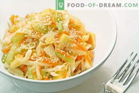 Le insalate di cavolo sono le migliori ricette. Cucinare insalate fresche, cavolfiori, mare e cavoli cinesi.